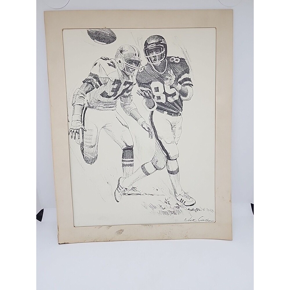 Vintage 1981 Partial Set Of 3 New York Jets Football Shell Oil 11x14 Prints
